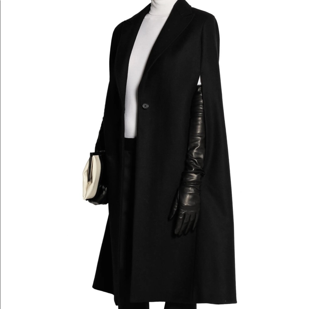 JOSEPH Black Wool Cape Coat